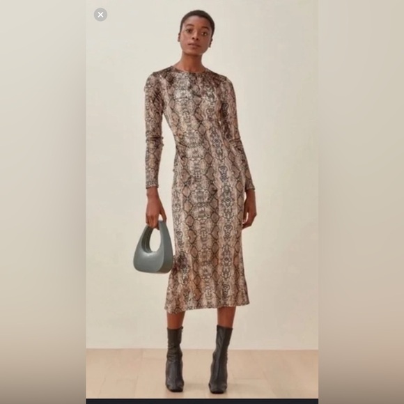 Reformation Dresses & Skirts - Reformation Snake Print Long Sleeve Dress
